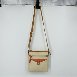 Rosetti Crossbody Purse - Cream Brown Salmon Color
